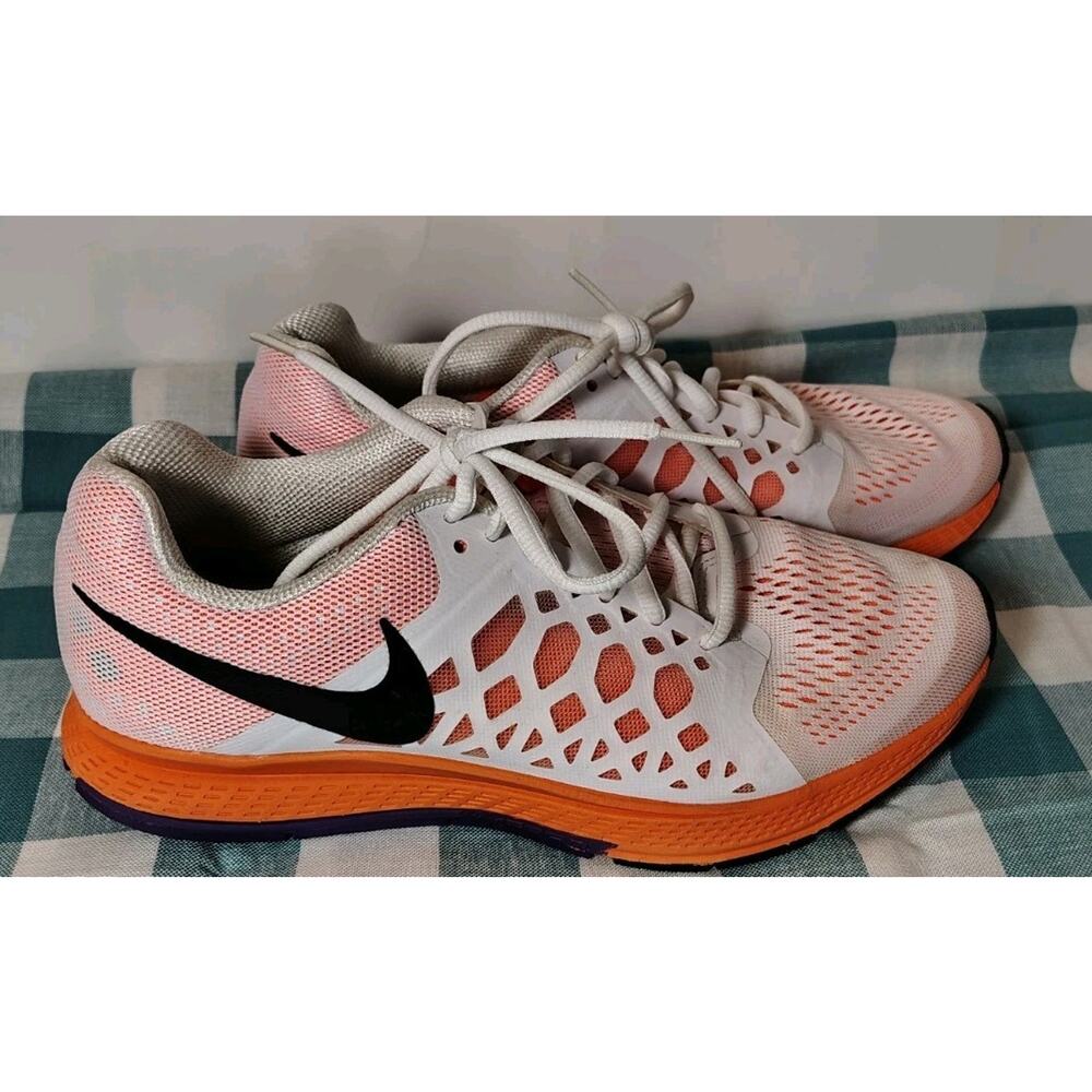Nike Shoes Size 8.5 Running Zoom Neutral Ride Responsive White Orange Purple